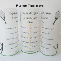 Menu photophore mariage tennis