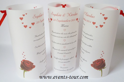 Menu photophore mariage