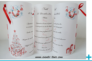 Menu photophore personnalisable calque noel