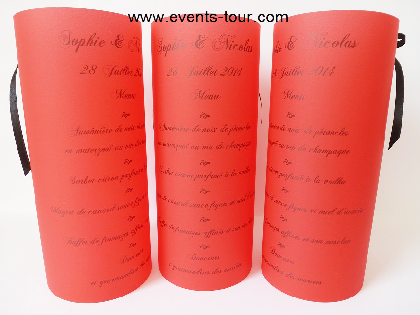 Menu photophore rouge