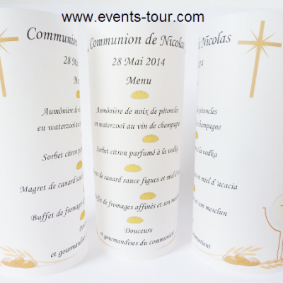 Menu photophore communion