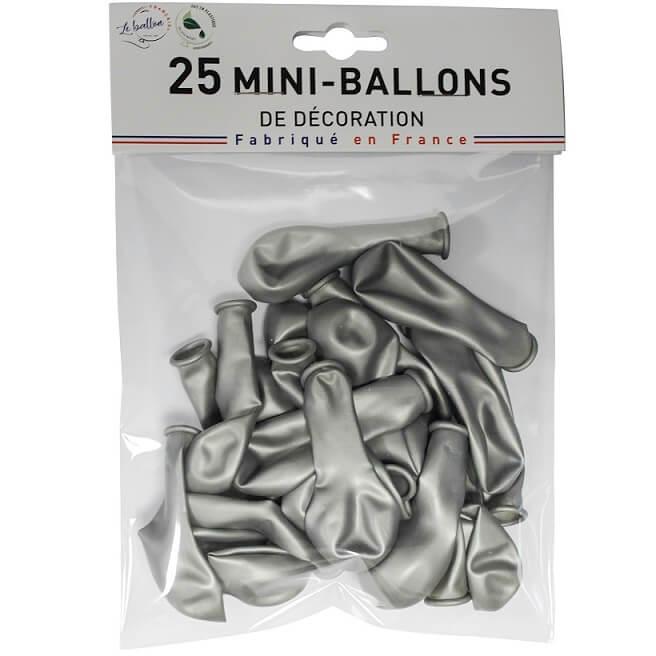 Mini ballon latex naturel biodegradable 15cm argent fabrication francaise