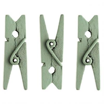 Mini pince décorative vert Olive/Sauge de 2.5 cm (x24) REF/2691