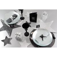 Mini set de table etoile pailletee noir x2 ref 3