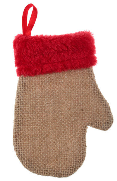 Moufle naturel et rouge