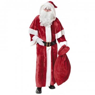 Costume père Noël Européen: manteau, capuche et ceinture en fourrure REF/N1012 (Déguisement adulte homme taille unique)