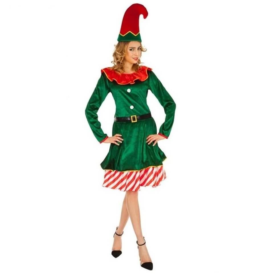 N1020 taille s deguisement femme adulte noel dame lutin