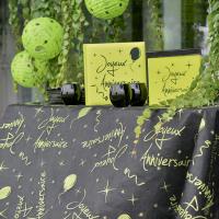 Nappe anniversaire verte et noire