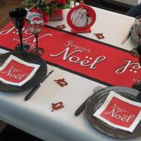 Nappe blanche de noel tissu