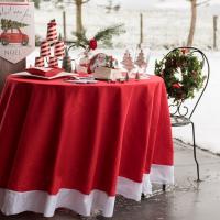 Nappe de noel rouge et blanche