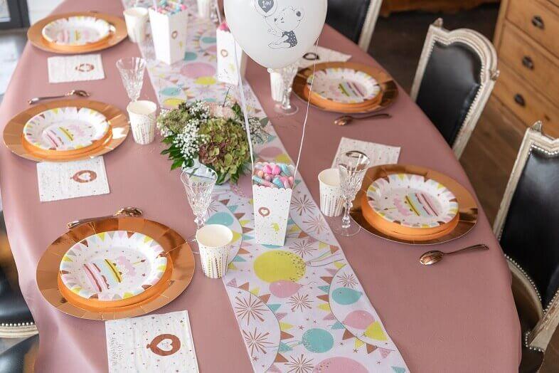 Nappe de table de 10m tissu airlaid rose pale