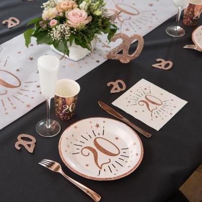 Decoration de table avec nappe noire airlaid en 25m