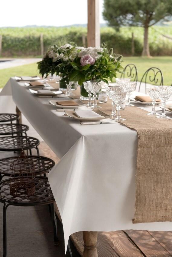 Cote Table Nappe blanche en tissu Nalia, Pour 4 à 6 pers. (larg. 160 x  long. 160 cm)Seulement 1 produit disponible merveilleux cadeau - Cuisine  Soldes 2022