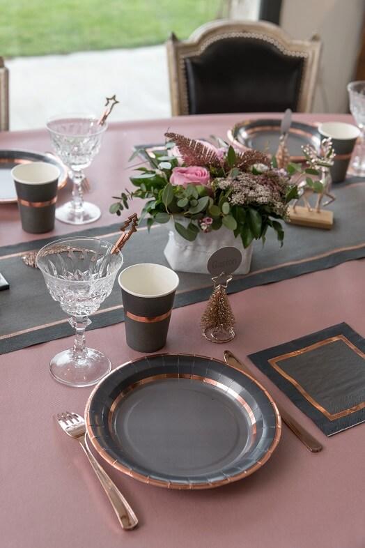 Nappe jetable airlaid mariage rose gold 10 m