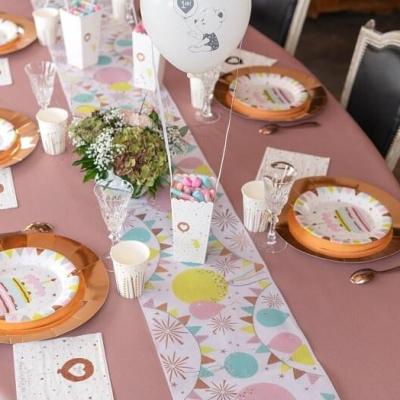 Nappe elegante rectangulaire airlaid rose gold de 10m sur 120cm 1