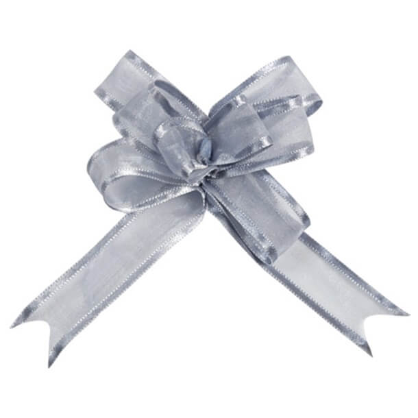 Noeud a tirer automatique organdi argent