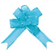 Noeud automatique organdi bleu turquoise (x5) REF/2826