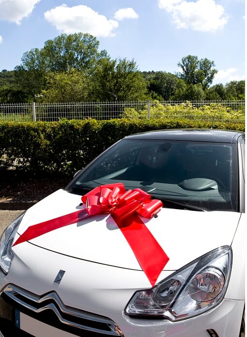 Noeud Géant Rouge a tirer 58cm pour voiture mariage - Badaboum