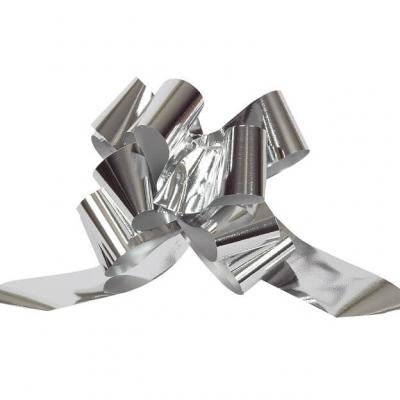 Noeud automatique argent metallique pour decoration 50mm