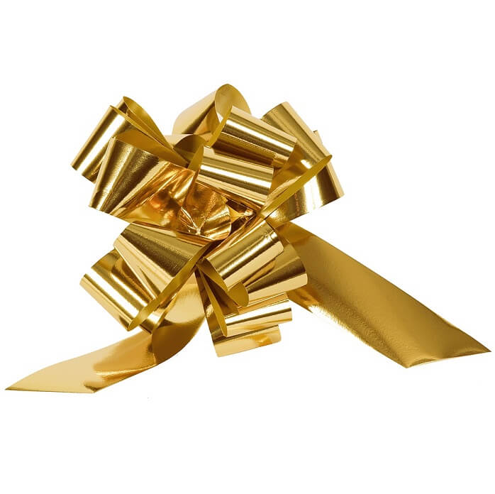 Noeud automatique or metallique pour decoration 31mm