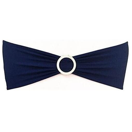 Noeud bandeau bleu marine en location pour housse de chaise