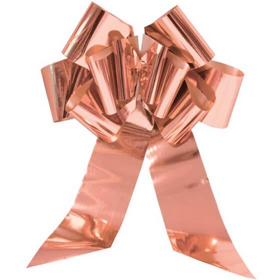 Noeud geant automatique a tirer rose gold metallique