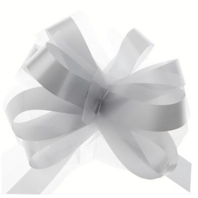 Noeud voiture en tulle gris