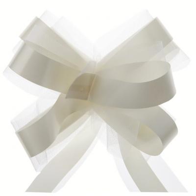 Noeud voiture en tulle ivoire