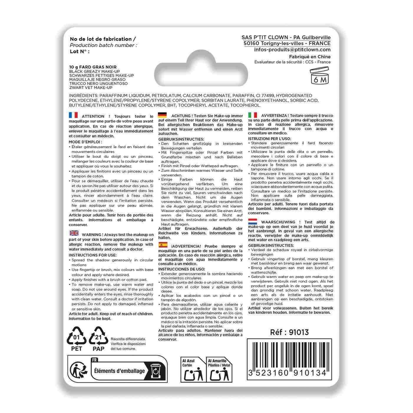 Notice maquillage fard gras ptit clown