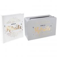 Pack livre d or avec urne retraite blanc et or