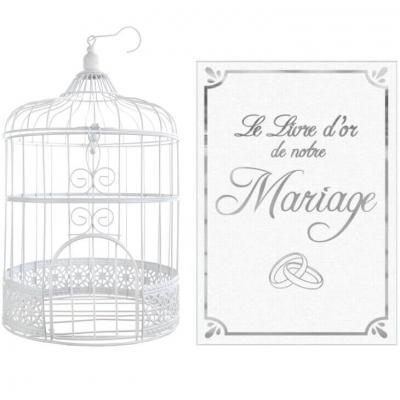 1 Pack livre d'or et urne mariage blanc et argent REF/3871-LDORM