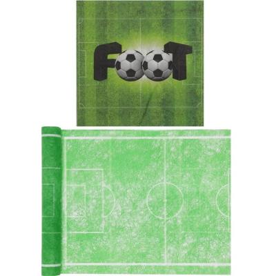 1 Pack serviette et chemin de table foot vert R/6870-3832