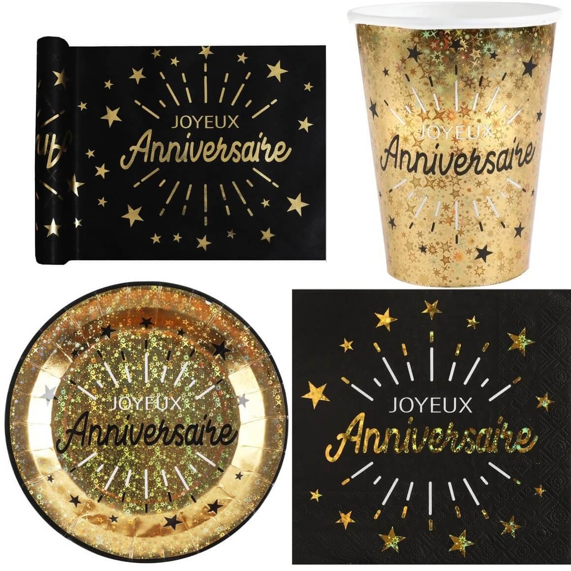 Vaisselle jetable anniversaire - 10 assiettes jetable