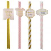 Paille baby shower fille (x8) REF/5720