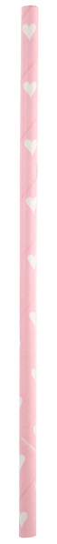 Paille coeur rose