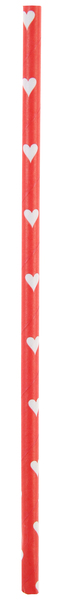 Paille coeur rouge