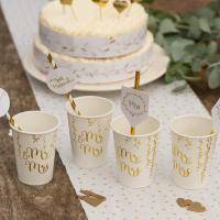 Paille mariage blanc et or