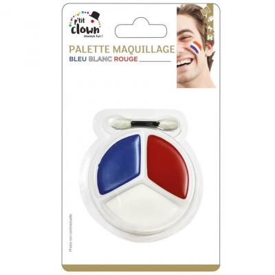 Maquillage France fard gras en palette tricolore: bleu, blanc et rouge (x1) REF/22388