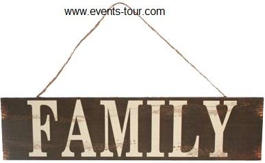 Panneau en bois vintage family (x1)