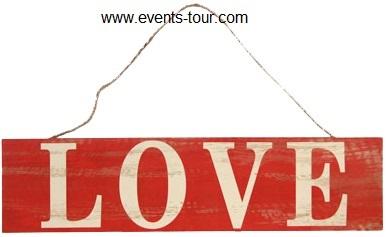 Panneau en bois vintage love (x1)