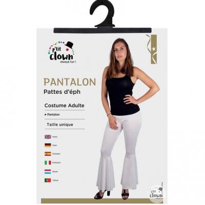 Pantalon blanc disco femme pattes deph