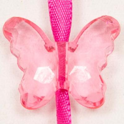 Papillon cristal fuchsia (x10) REF/MT439