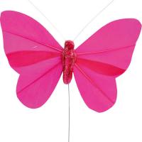 Papillon fuchsia sur tige