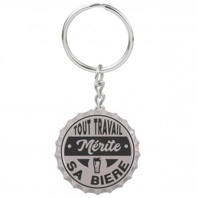 Pcd04 cadeau festif porte cles decapsuleur tout travail merite sa biere