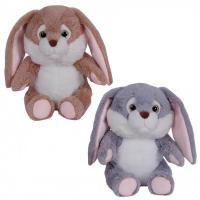 Peluche blanche et marron/grise animal Bozami Lapin REF/PDU203