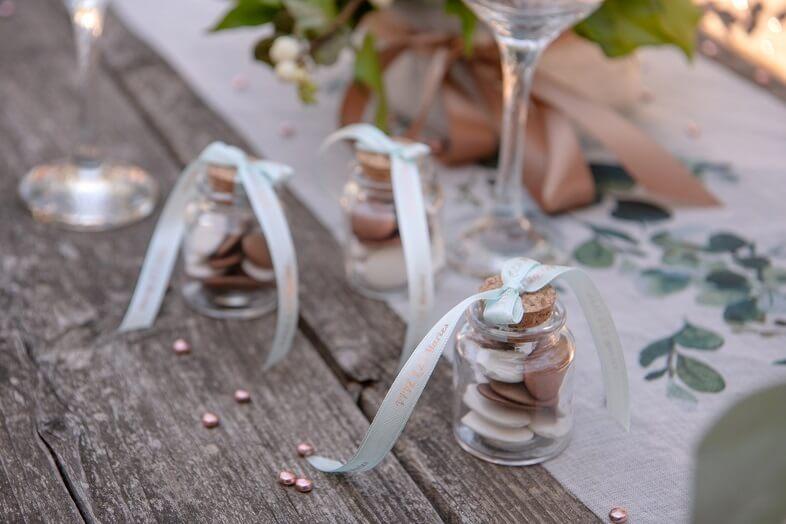 Perle de pluie rose gold metallise