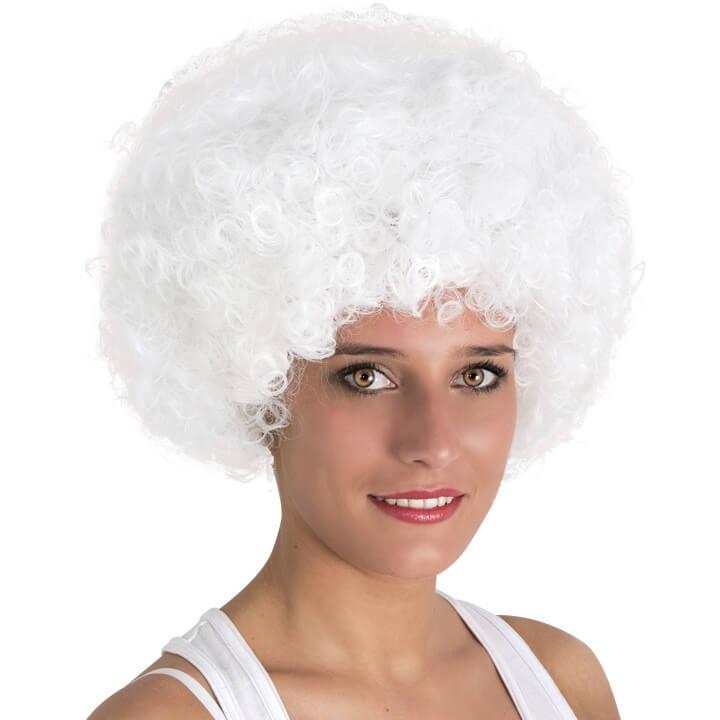 Perruque afro blanche confort adulte : Deguise-toi, achat de Accessoires