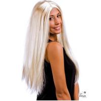 Perruque blonde longue et raide 60cm