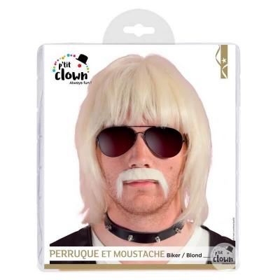 Perruque moustache blong style biker