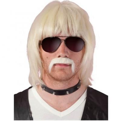 Accessoire de déguisement festif avec perruque et moustache blonde de Biker REF/51920